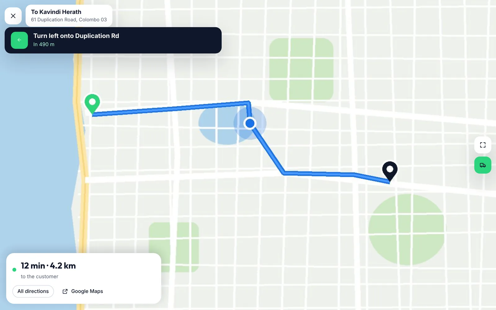 In-app navigation on a computer