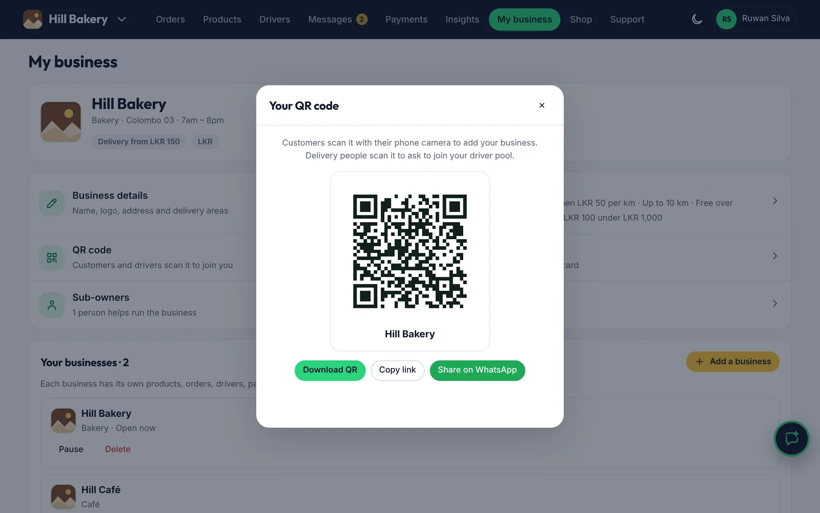 Your QR code on a computer
