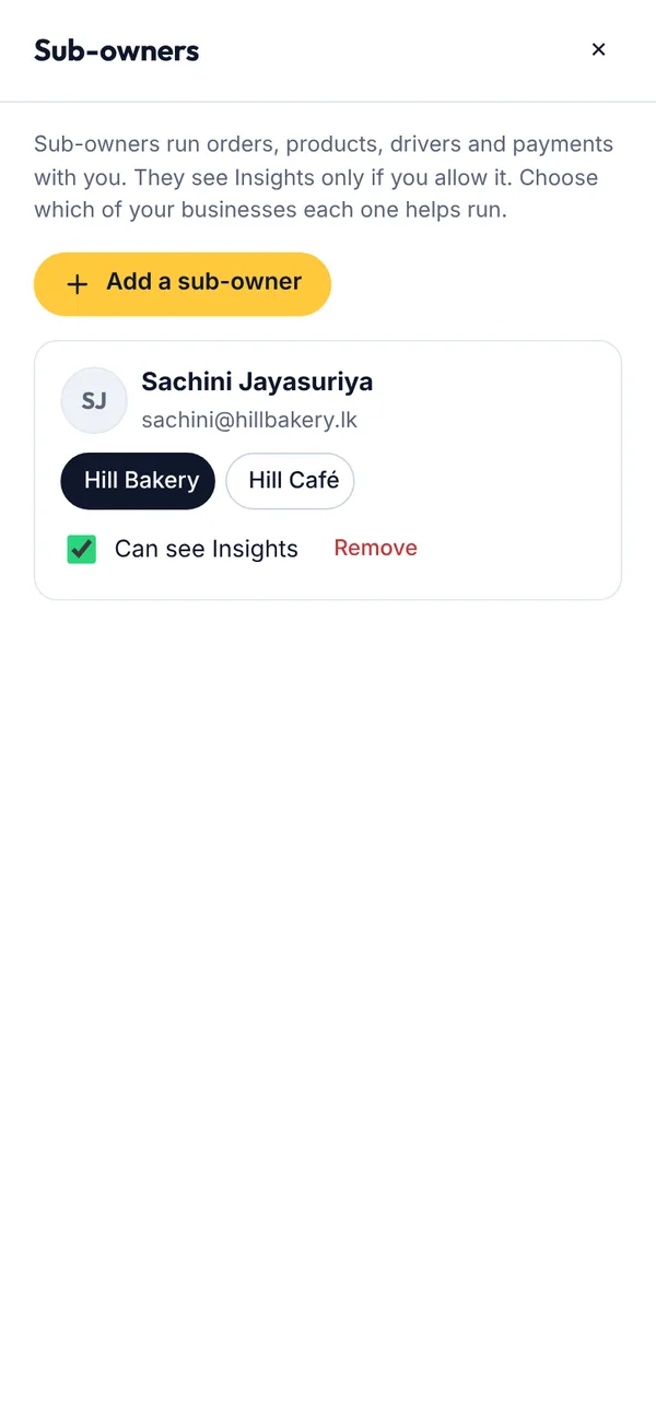 Sub-owners on a phone